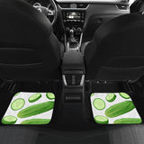 Cucumber Whole Slices Pattern Front And Back Car Mats