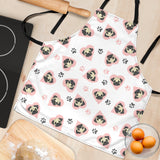 Cute Pugs Pink Heart Paw Pattern Adjustable Apron