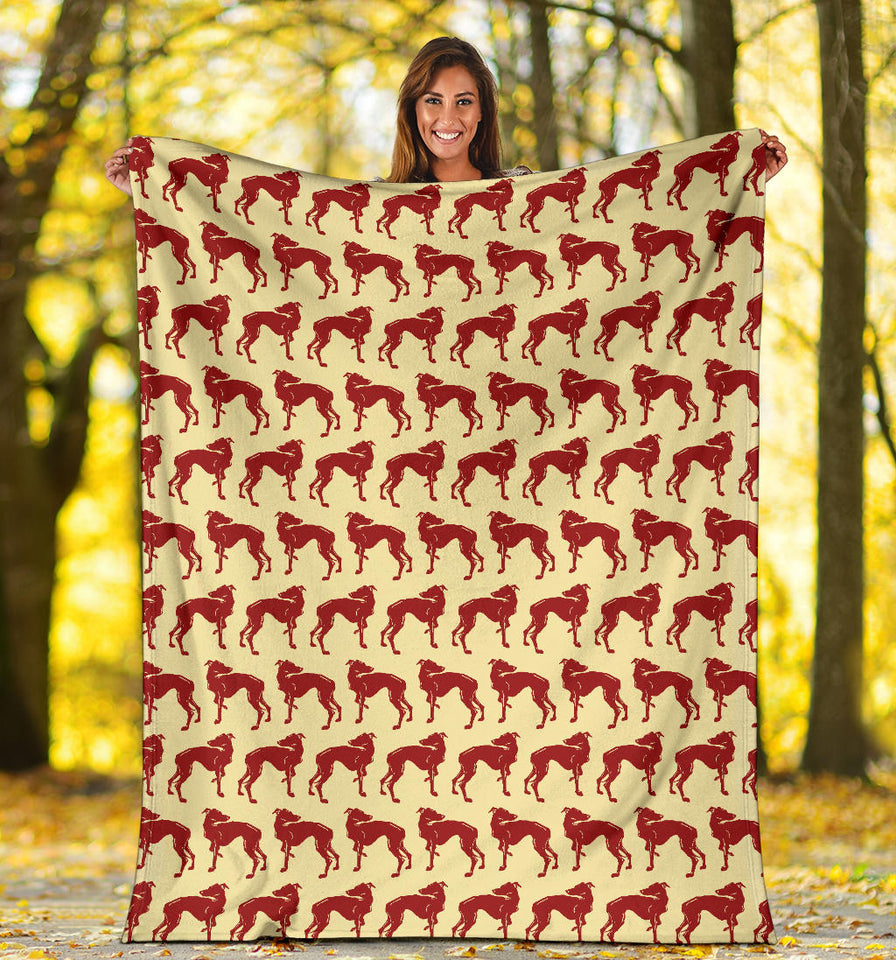 Greyhound Pattern Print Design 04 Premium Blanket