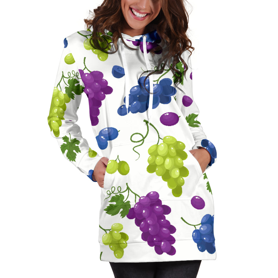 Grape Pattern Women'S Hoodie Dress