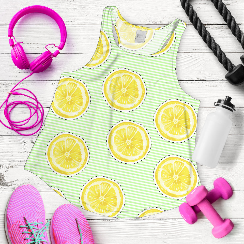 slice of lemon pattern Women Racerback Tank Top