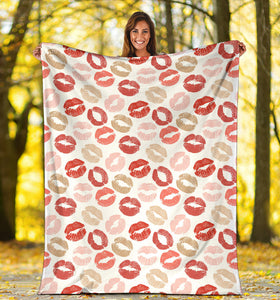 Lips Pattern Print Design 04 Premium Blanket