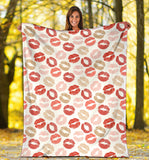 Lips Pattern Print Design 04 Premium Blanket
