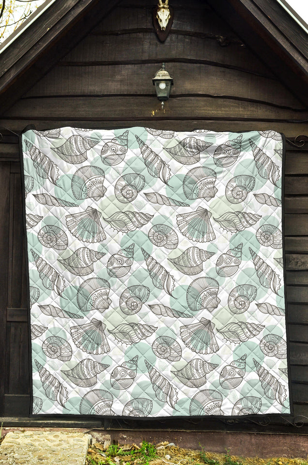 Shell Polynesian Tribal  Premium Quilt