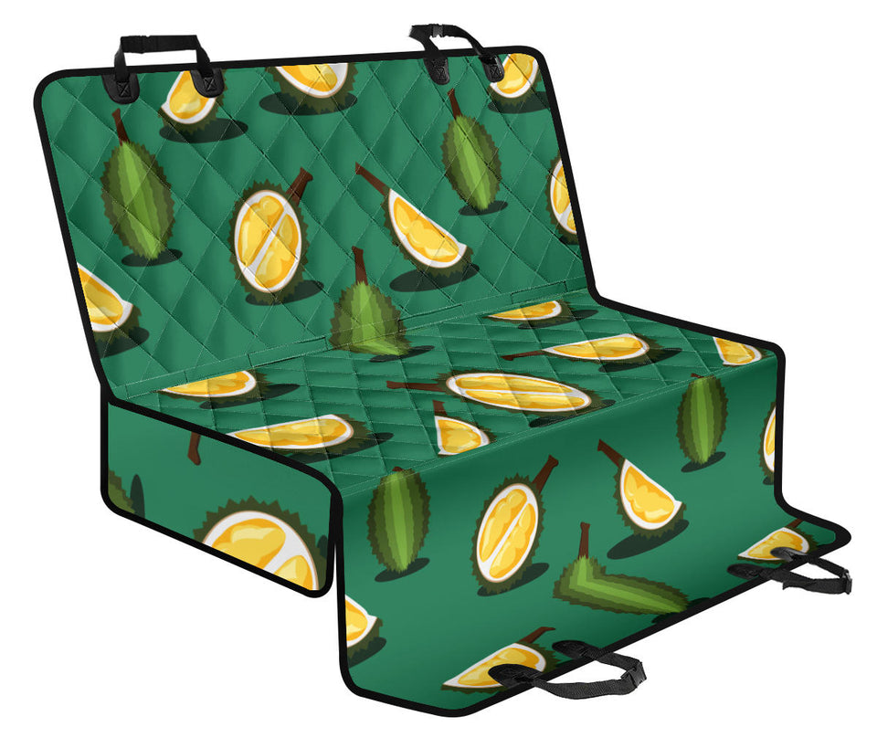 Durian Pattern Green Background Dog Car Seat Covers