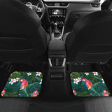 Parrot Palm Tree Leaves Flower Hibiscus Pattern Front And Back Car Mats