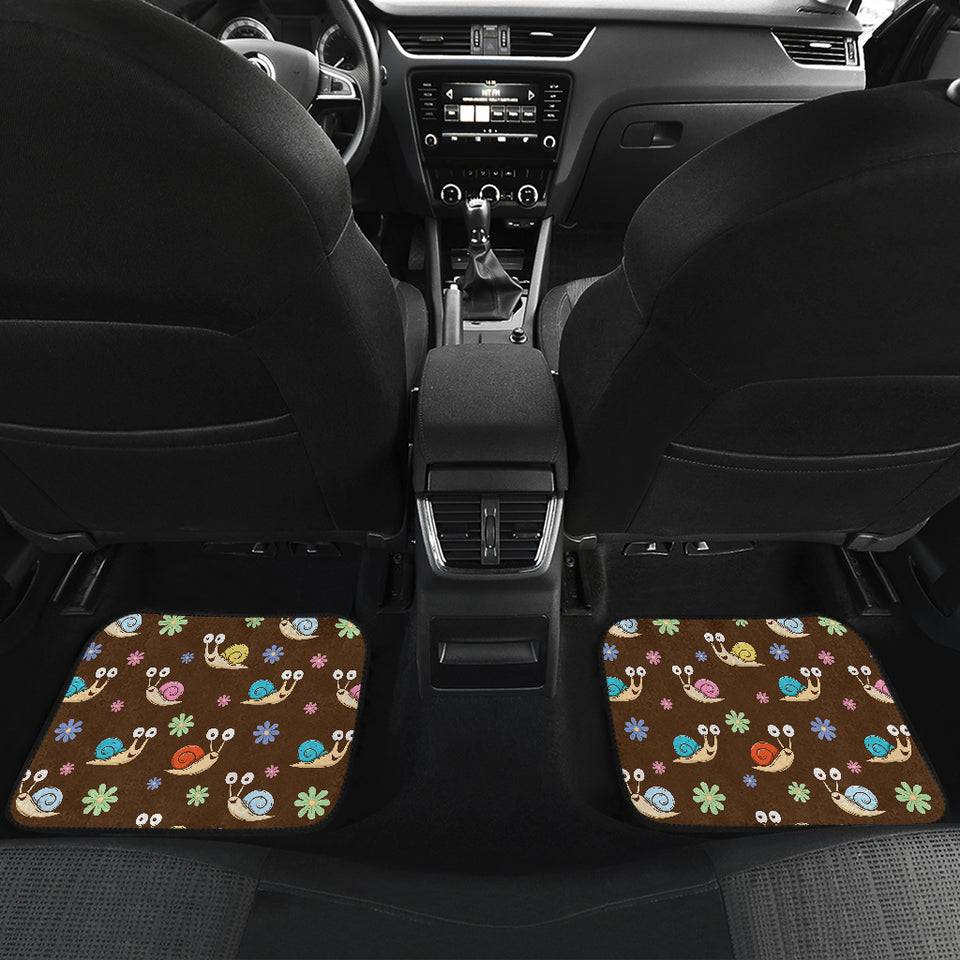 Snail Pattern Print Design 03 Front and Back Car Mats