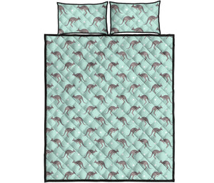 Kangaroo pattern background Quilt Bed Set