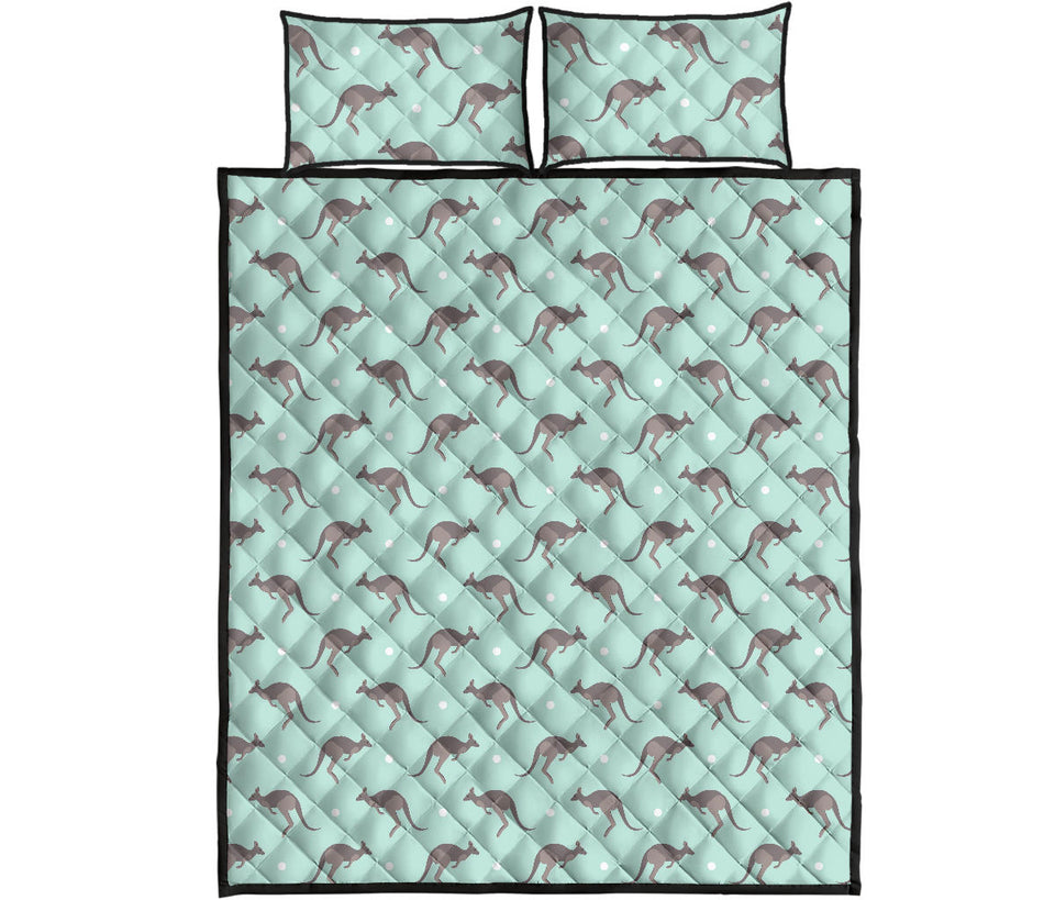 Kangaroo pattern background Quilt Bed Set