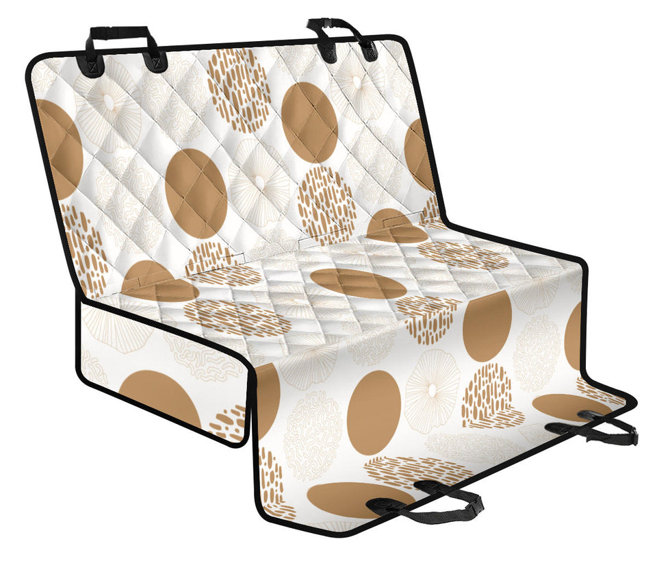 Gold Texture Mushroom Pattern Dog Car Seat Covers