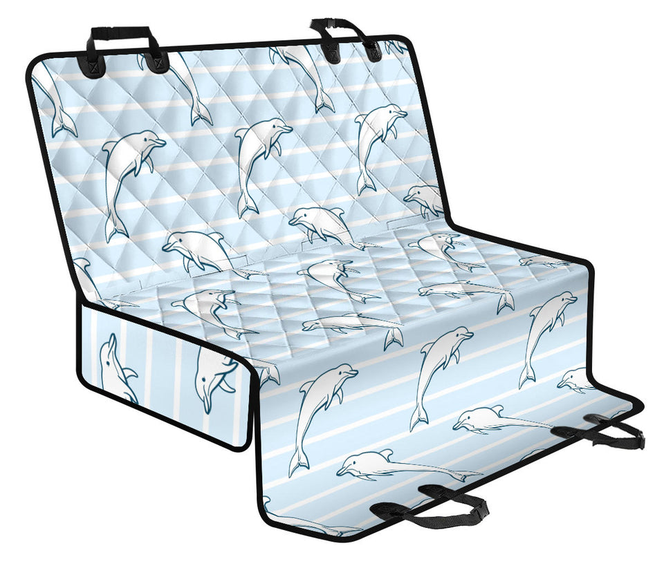 Dolphin Blue Striped Background Dog Car Seat Covers