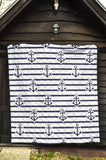 Anchor Rope Nautical  Pattern Premium Quilt