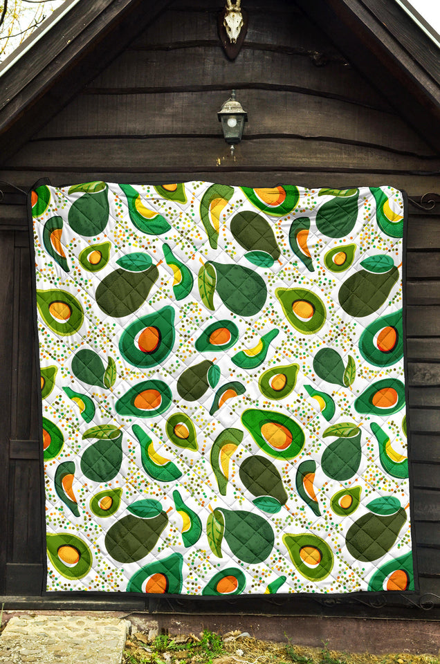 Avocado Design Pattern Premium Quilt