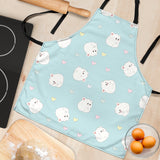 White Cute Hamsters Heart Pattern Adjustable Apron