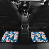 Hibiscus Pattern Print Design 02 Front and Back Car Mats