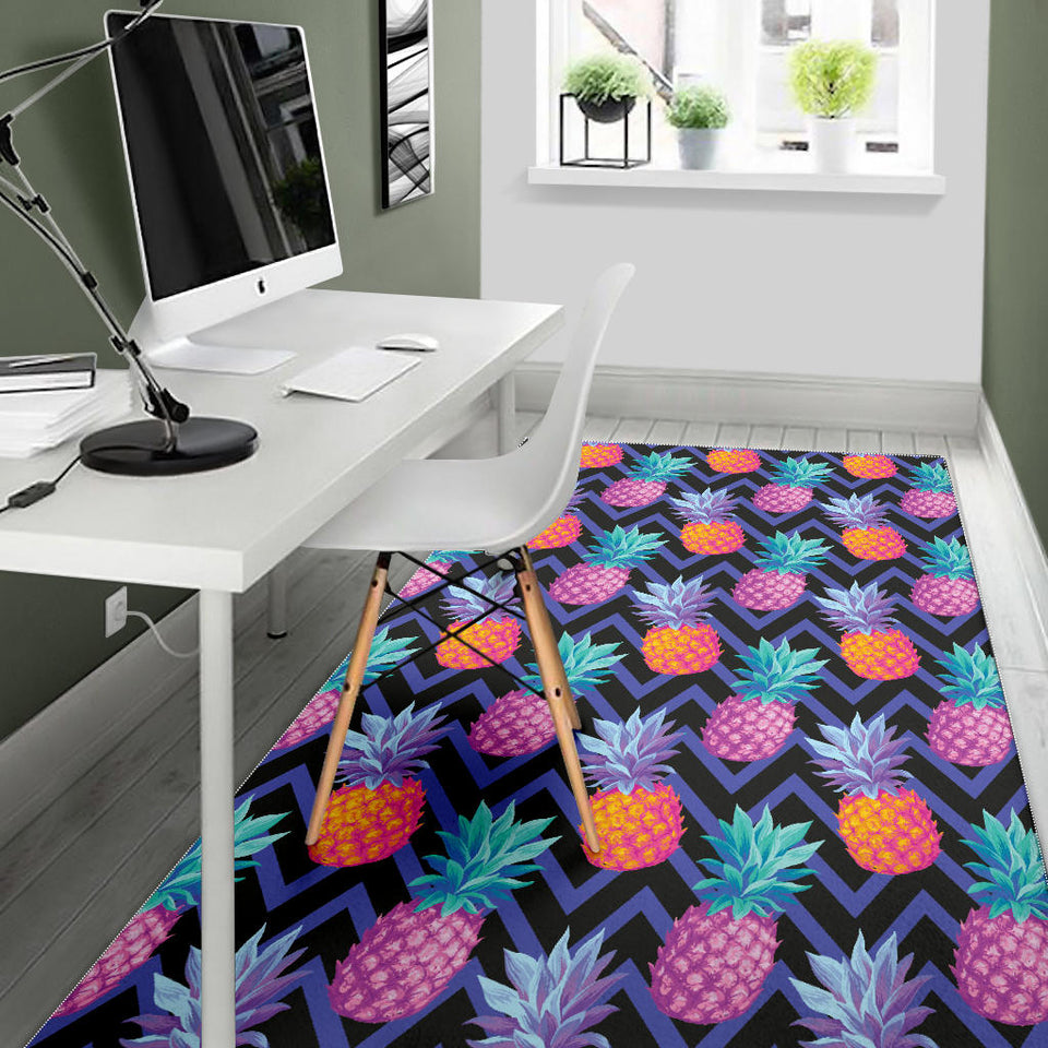 Pineapples Pattern Zigzag Background Area Rug