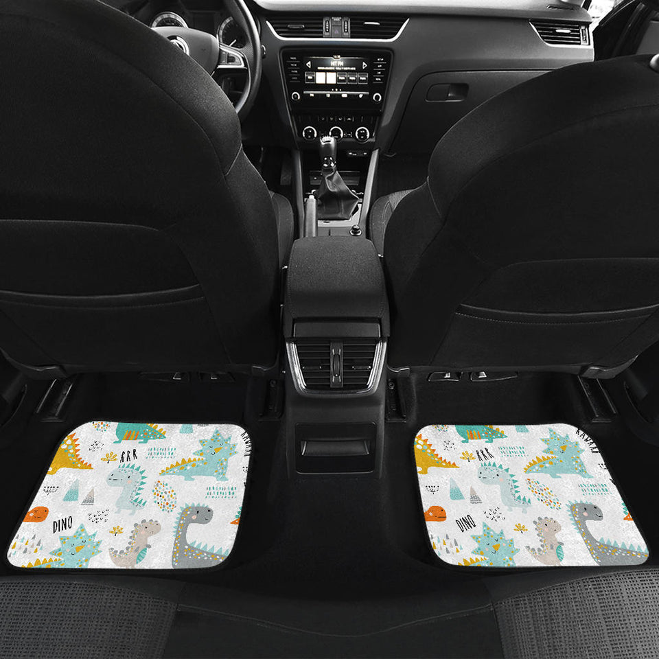 Cute Funny Kids Dinosaurs Pattern Front And Back Car Mats