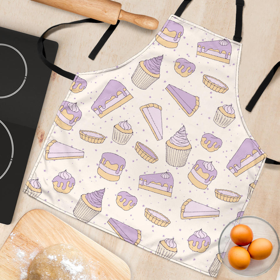 Cakes Pies Tarts Muffins And Eclairs Purple Blueberry Topping Pattern Adjustable Apron