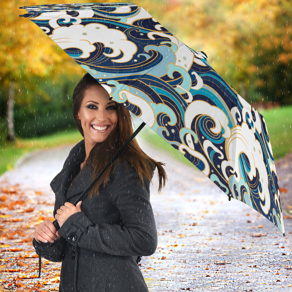 Japanese Wave Pattern Umbrella