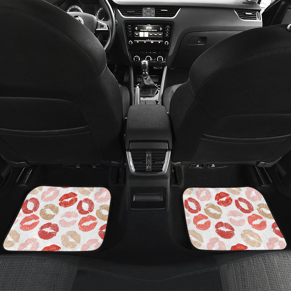 Lips Pattern Print Design 04 Front and Back Car Mats
