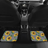 Sunflowers Ribbon Background Front And Back Car Mats