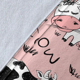 Cows Milk Product Pink Background Premium Blanket