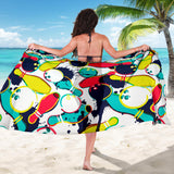 Watercolor Bowling Ball Pins Sarong