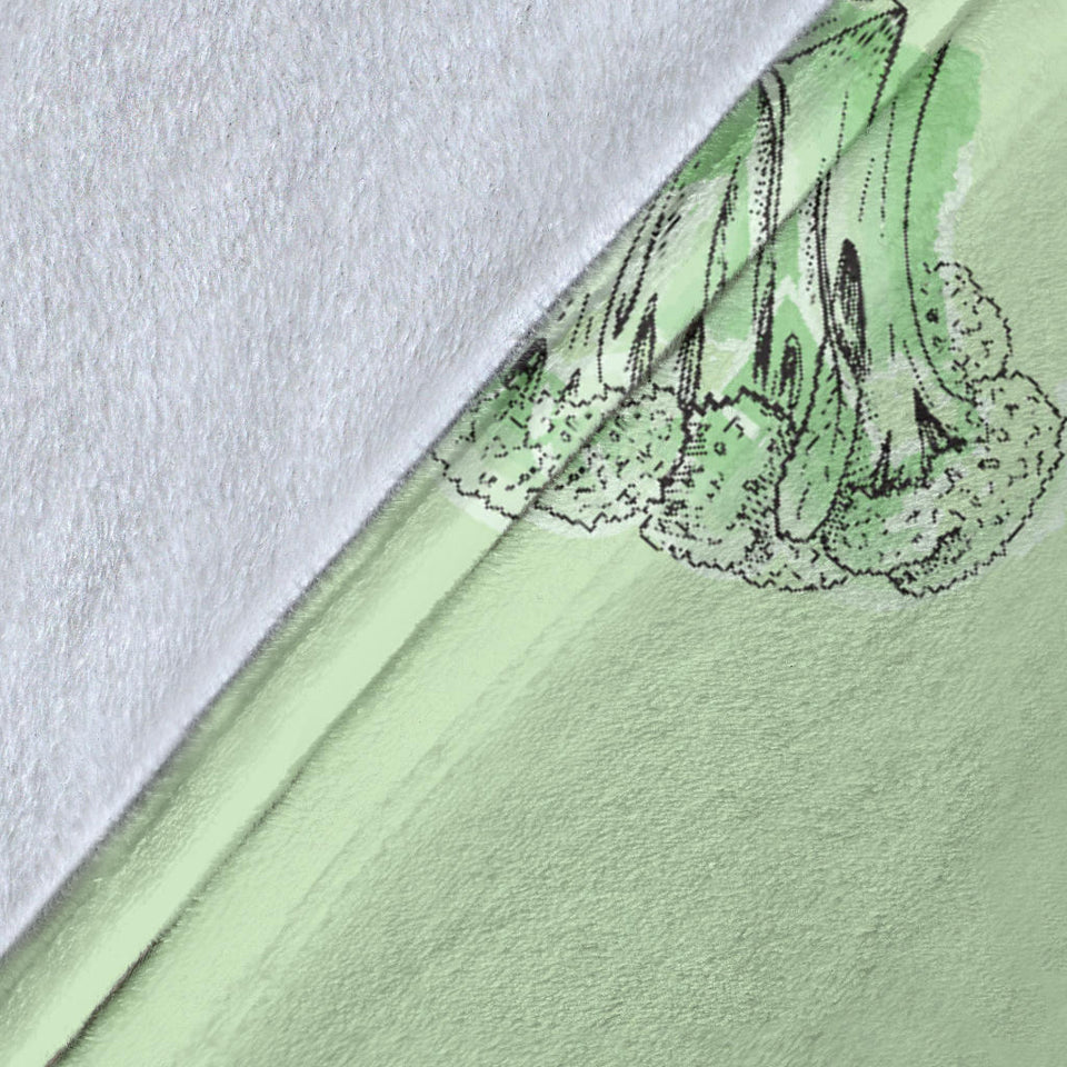 Broccoli Sketch Pattern Premium Blanket