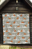 Beautiful Deers Winter Christmas Premium Quilt