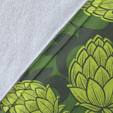 Hop Pattern Hop Cone Background Premium Blanket