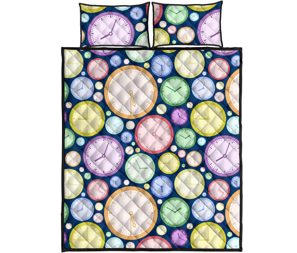 Colorful clock background Quilt Bed Set