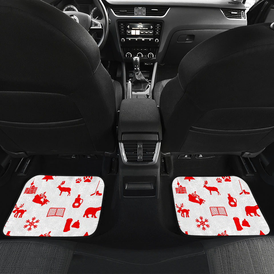 Canada Pattern Print Design 04 Front and Back Car Mats