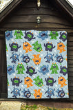 Alien Pattern Print Design 04 Premium Quilt