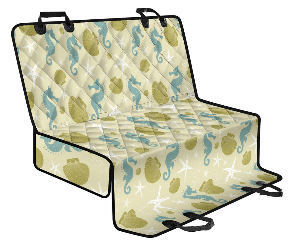 Seahorse Shell Starfish Pattern Background Dog Car Seat Covers
