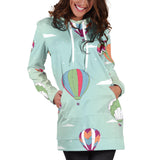 Hot Air Balloon Design Pattern Women'S Hoodie Dress
