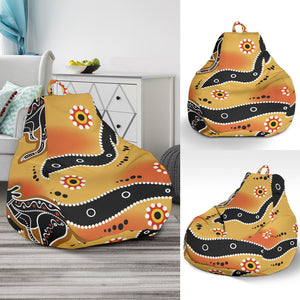 Kangaroo Australian Aboriginal Art Pattern Bean Bag Cover