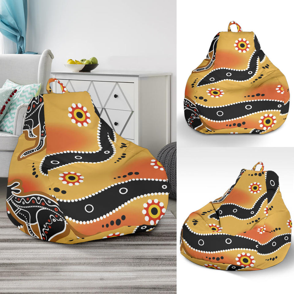 Kangaroo Australian Aboriginal Art Pattern Bean Bag Cover