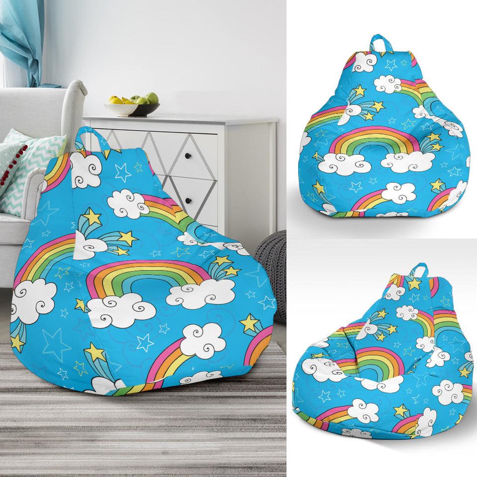 Rainbows Sky Clouds Pattern Bean Bag Cover