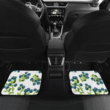 Blueberry White Background Front And Back Car Mats