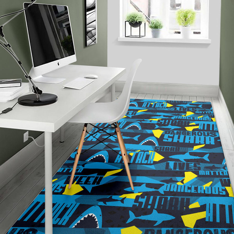 Shark Dangerous Area Rug
