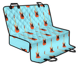Electric Guitar Pattern Light Blue Background Dog Car Seat Covers