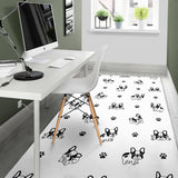 Cute French Bulldog Paw Pattern Area Rug