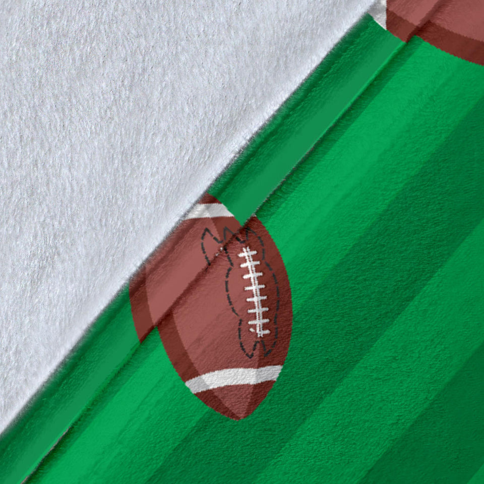 American Football Ball Field Background Premium Blanket