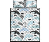 Cute dolphins Childish Style pattern Quilt Bed Set