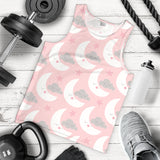 Cute moon cloud star pattern pink dot background Men Tank Top