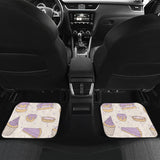 Cakes Pies Tarts Muffins And Eclairs Purple Blueberry Topping Pattern Front And Back Car Mats