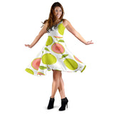 Guava Pattern Sleeveless Midi Dress