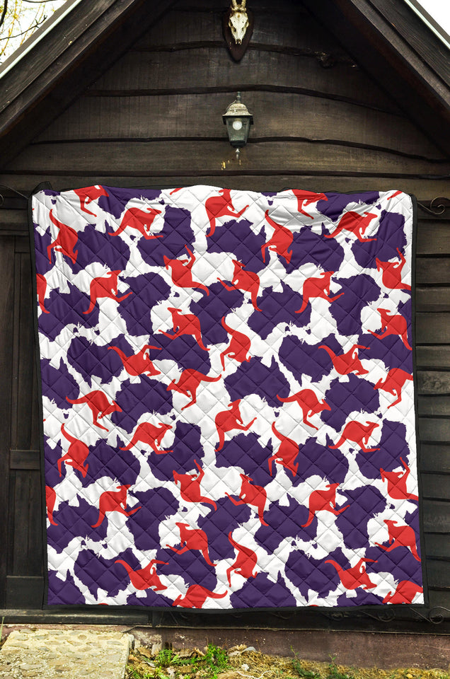 Kangaroo Australian Pattern Premium Quilt
