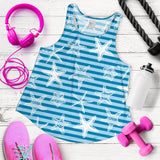 Starfish blue blackground Women Racerback Tank Top