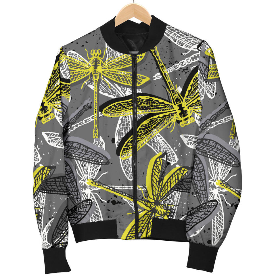 Hand Drawn Dragonfly Pattern Women'S Bomber Jacket